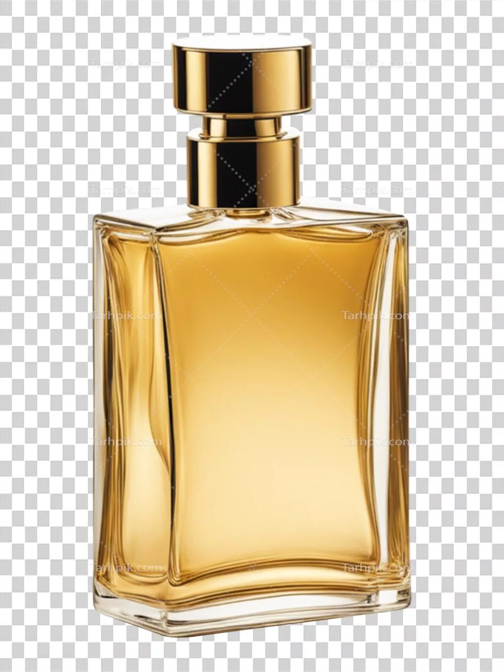 عکس دوربری عطر طلایی زیبا و منحصر به فرد با طراحی مدرن و شیک