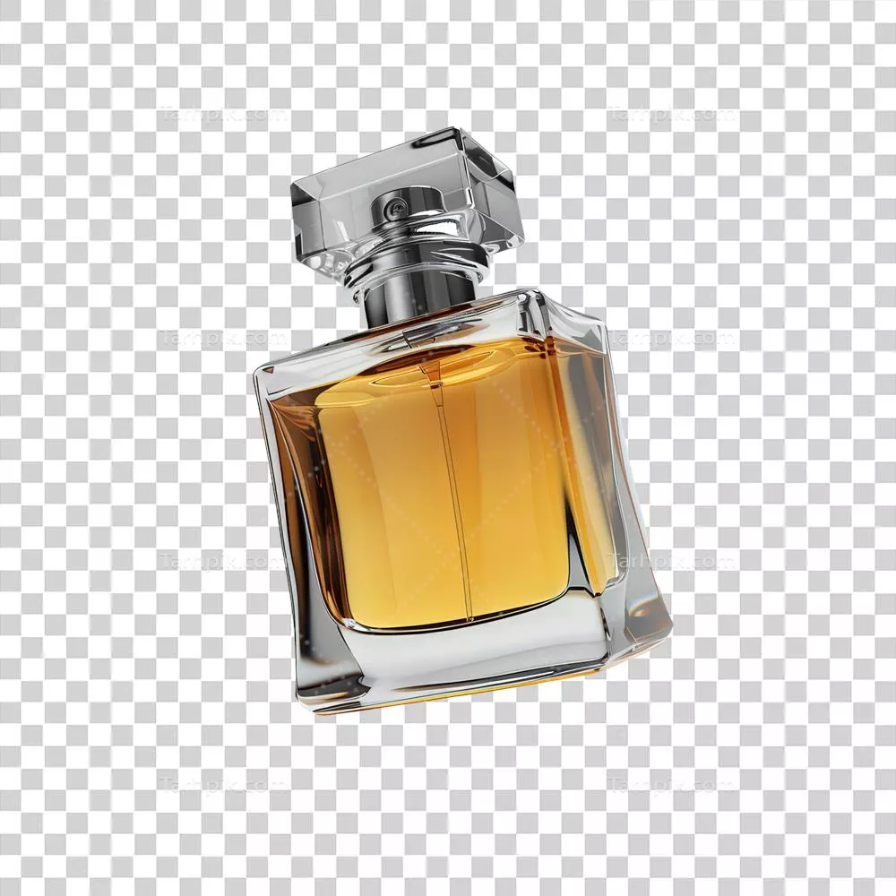 عکس دوربری بطری عطر کریستالی با درب نقره ای - طراحی زیبا و شیک