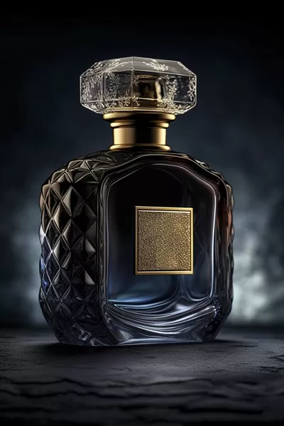 عکس بطری عطر طراحی شده با هوش مصنوعی به شیوه ای خلاقانه و نوآورانه