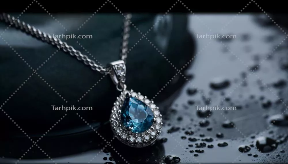 عکس جواهرات زیبا و درخشان با سنگ های قیمتی در پیش زمینه طراحی شده توسط هوش مصنوعی