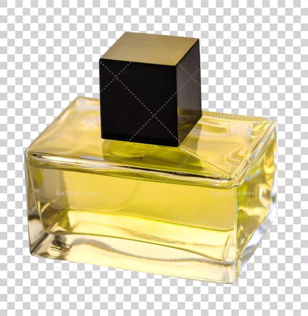 عکس دوربری بطری عطر شیشه ای با طراحی منحصر به فرد و جذاب