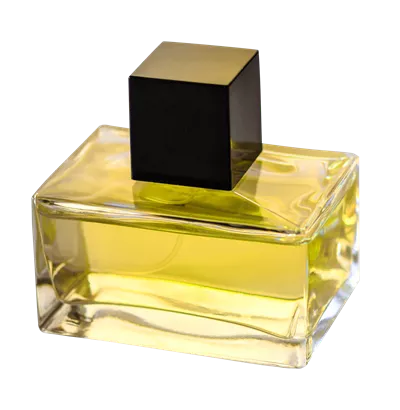 عکس دوربری بطری عطر شیشه ای با طراحی منحصر به فرد و جذاب