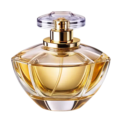 عکس دوربری بطری عطر لوکس با طراحی منحصر به فرد و پس زمینه شفاف