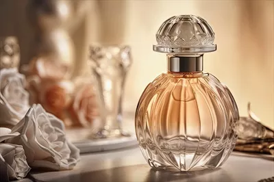 عکس تصویری خلاقانه از بطری عطر با طراحی منحصر به فرد و جذاب