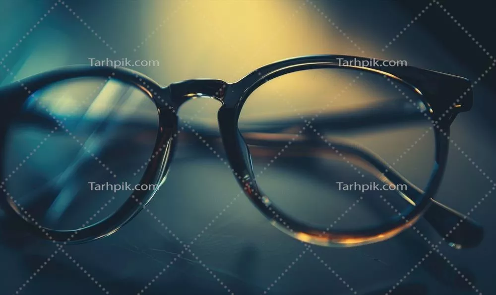 عکس عینک های هوشمند تولید شده توسط هوش مصنوعی بر روی میز با افکت های فیلتر و سبک وینتج