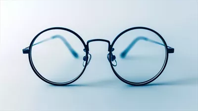 عکس عینک های هوشمند تولید شده با هوش مصنوعی بر روی پس زمینه ای ساده