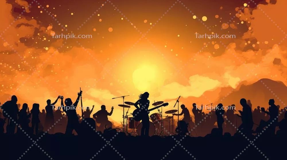 عکس تصویری جذاب از کنسرت موسیقی راک با طراحی خلاقانه و مدرن