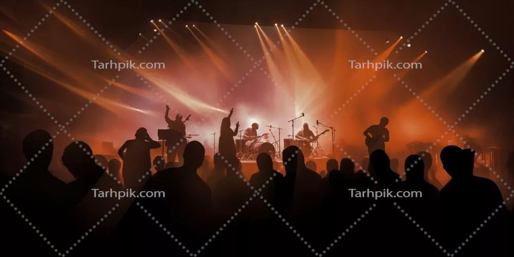 عکس تصویری انتزاعی از یک کنسرت موسیقی با استفاده از هوش مصنوعی