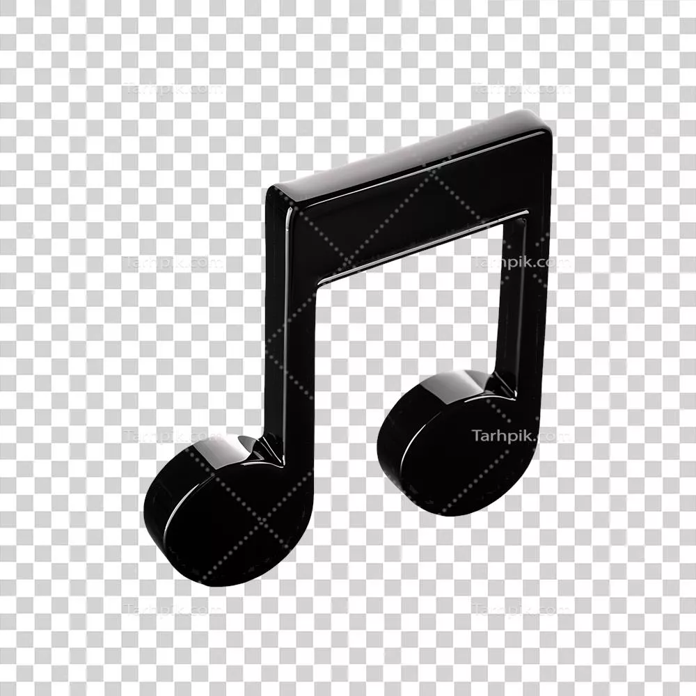 عکس دوربری نماد نت موسیقی سیاه رنگ با طراحی زیبا و شفاف برای استفاده در پروژه ها