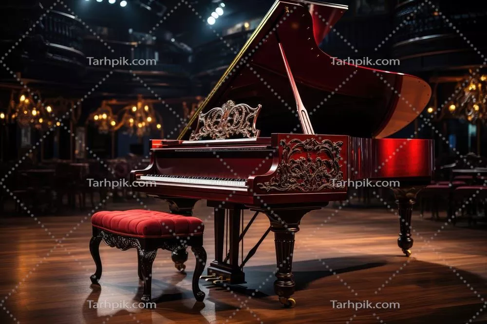 عکس اجرای پیانو در سالن کنسرت با استفاده از هوش مصنوعی