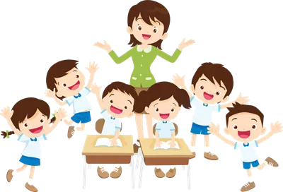 عکس دوربری کودکان در حال نشستن بر روی کتاب ها و مطالعه در فضای آموزشی