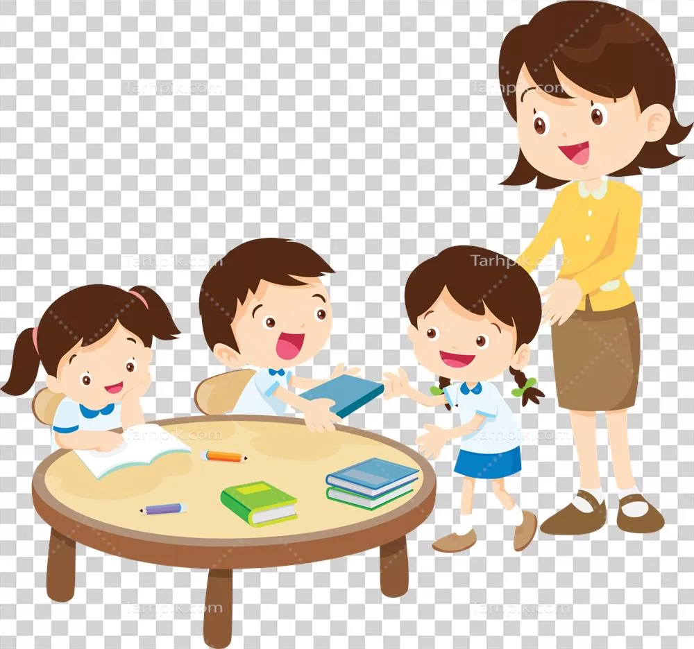عکس دوربری کودکان در حال نشستن بر روی کتاب ها و مطالعه با شور و شوق