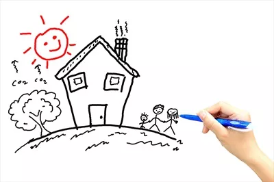 عکس تصویری زیبا از یک خانواده شاد در حال نقاشی با دست