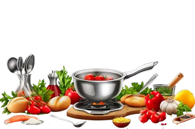عکس دوربری مواد اولیه آشپزی بر روی تخته برش: راهنمایی برای تهیه غذاهای خوشمزه