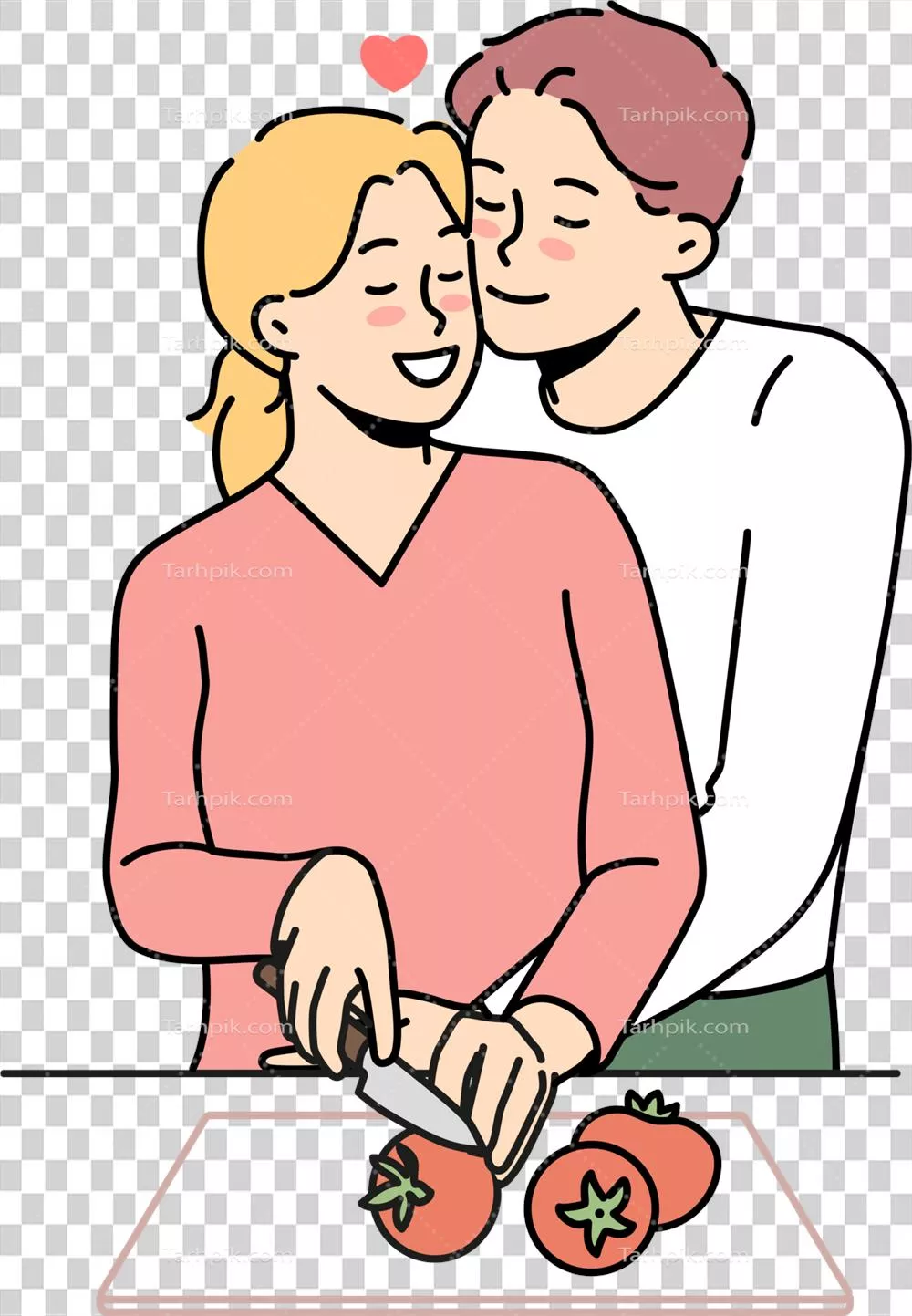 عکس دوربری زوج خوشحال در حال آشپزی با هم، لحظاتی شیرین و صمیمی