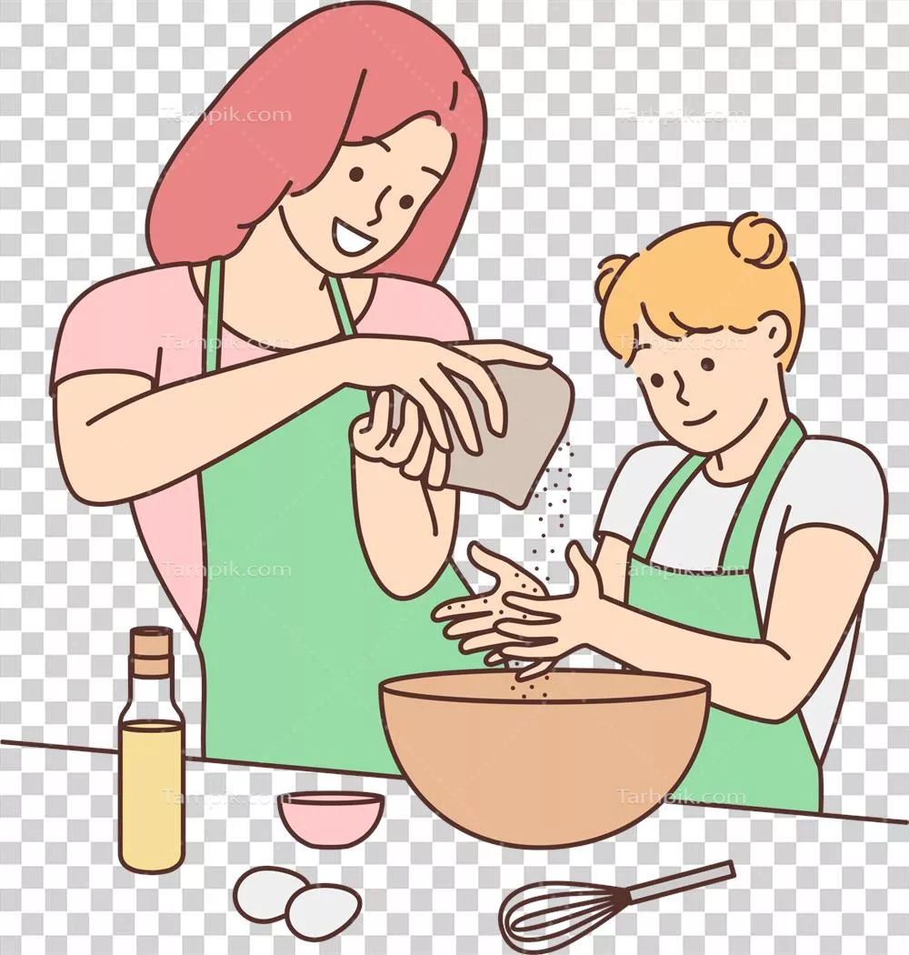 عکس دوربری لحظه های شاد مادر و دختر در آشپزخانه: تجربه ای دلنشین و صمیمی