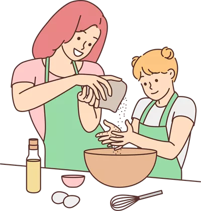 عکس دوربری لحظه های شاد مادر و دختر در آشپزخانه: تجربه ای دلنشین و صمیمی