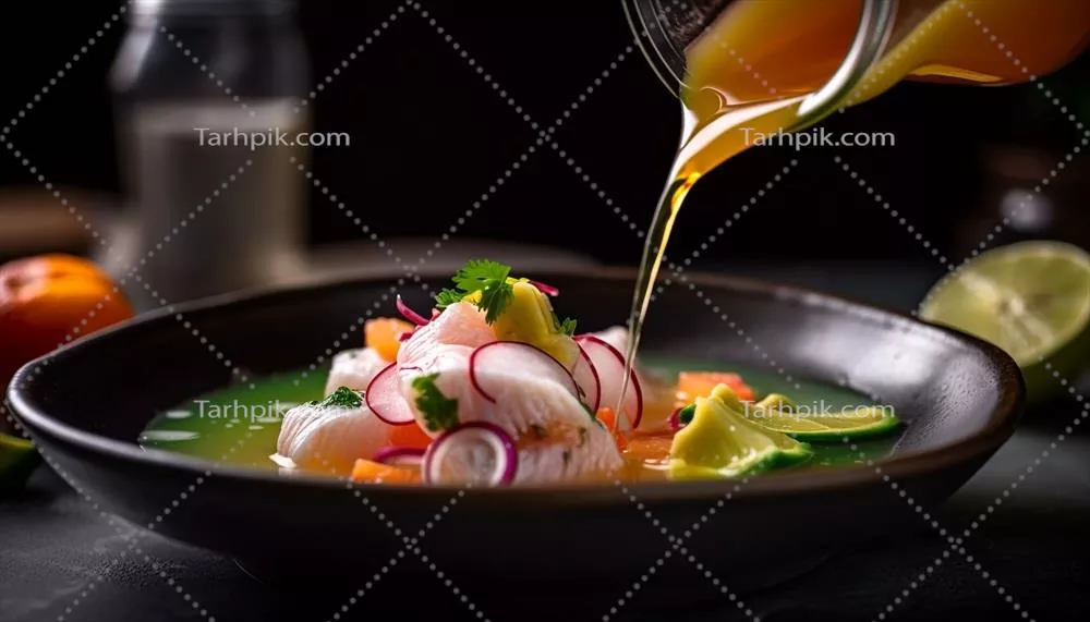 عکس سالاد تازه و خوشمزه با مواد ارگانیک سالم و طبیعی