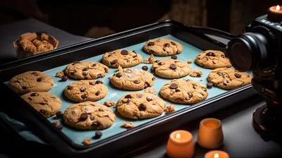 عکس کلوچه های تازه پخته شده روی سینی - تجربه ای دلپذیر از طعم و عطر