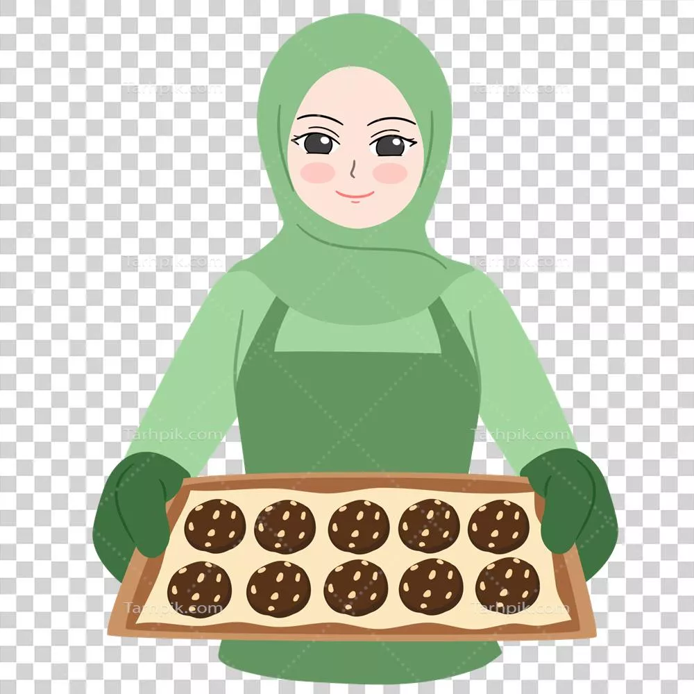 عکس دوربری زنی که در حال پختن شیرینی های خوشمزه خانگی است