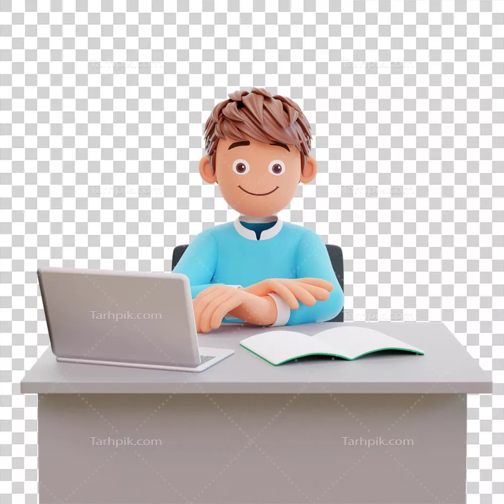 عکس دوربری دانشجوی جوان جدی در حال مطالعه کتاب برای آمادگی در امتحان