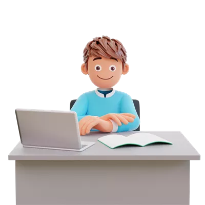 عکس دوربری دانشجوی جوان جدی در حال مطالعه کتاب برای آمادگی در امتحان
