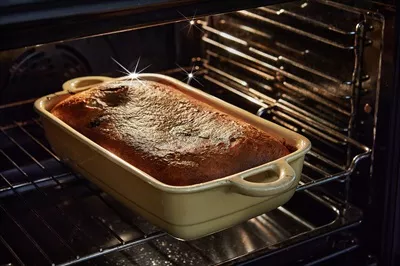 عکس طرز تهیه کیک آلو خوشمزه و خانگی در فر با فرمت سرامیکی