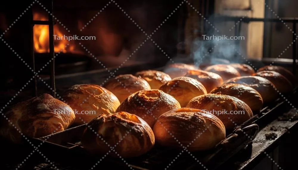عکس نان تازه پخته شده در فر با عطر و طعم بی نظیر برای لذت بردن
