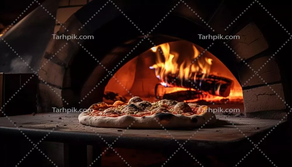 عکس پیتزای گورمت پخته شده در فر چوبی با طعمی بی نظیر و خاص