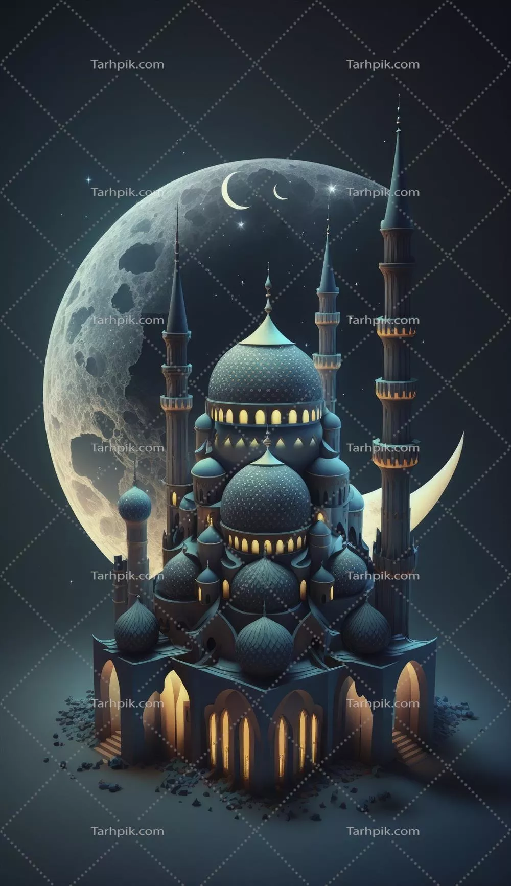 عکس طراحی شگفت انگیز معماری مساجد اسلامی در ماه رمضان و فرهنگ اسلامی