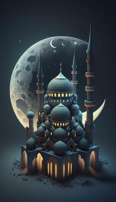 عکس طراحی شگفت انگیز معماری مساجد اسلامی در ماه رمضان و فرهنگ اسلامی