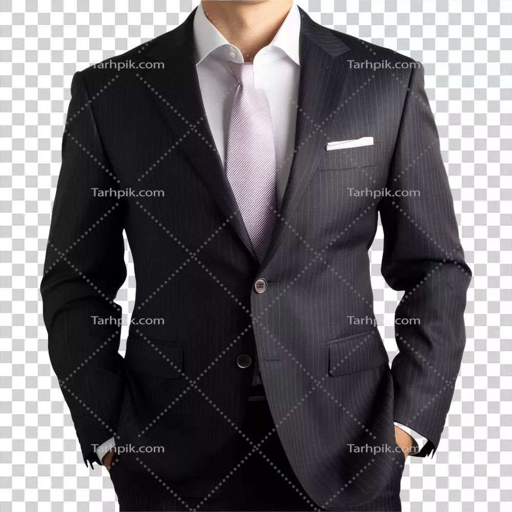 عکس دوربری مردی با کت و شلوار و کراوات در پس زمینه سفید با کیفیت بالا