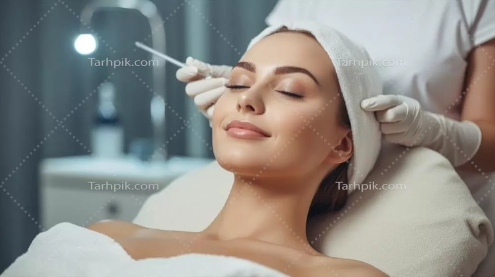 عکس زنی جوان در حال دریافت تزریق های جوان سازی در کلینیک زیبایی
