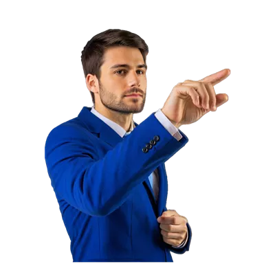 عکس دوربری مدیر موفق در حال اشاره به فرصت های جدید کسب و کار