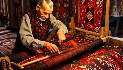 عکس تصویری زیبا از ترکیب رنگ های قرمز، آبی و زرد به صورت هنری
