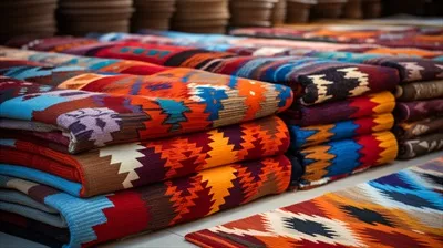 عکس گلیم دستباف رنگارنگ با الگوهای زیبا و منحصر به فرد از پشم