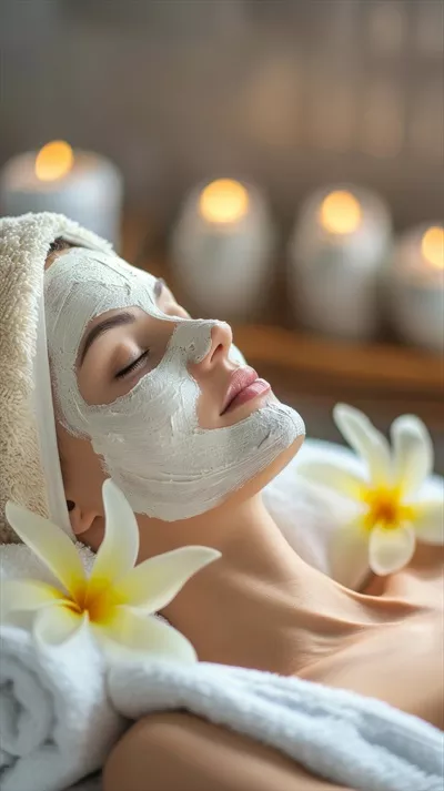عکس درمان صورت با استفاده از گل ها برای آرامش و زیبایی پوست