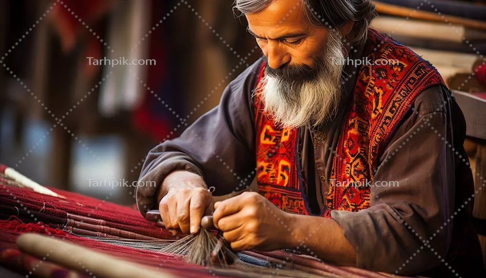 عکس تصویری زیبا از ترکیب رنگ های قرمز، آبی و زرد به صورت هنری