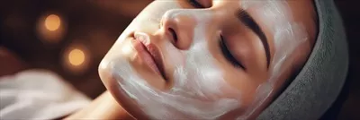 عکس متخصص زیبایی حرفه ای در حال استفاده از ماسک صورت حبابی اکسیژن زا بر روی مشتری در فضایی آرامش بخش