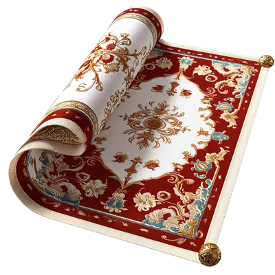 عکس دوربری فرش گلدار قرمز با الگوهای پیچیده و طراحی زیبا برای دکوراسیون لوکس