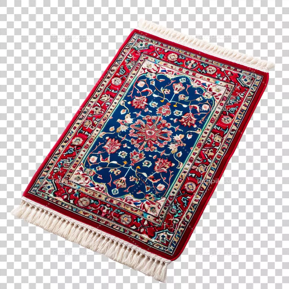عکس دوربری تصویر ویژه ماه رمضان با طراحی قرمز و آبی بر روی پس زمینه شفاف