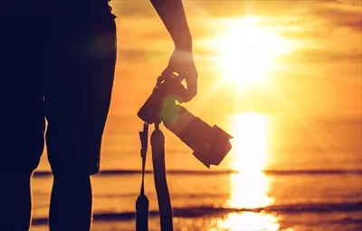 عکس عکاسی از غروب آفتاب با جزئیات نزدیک و زیبا