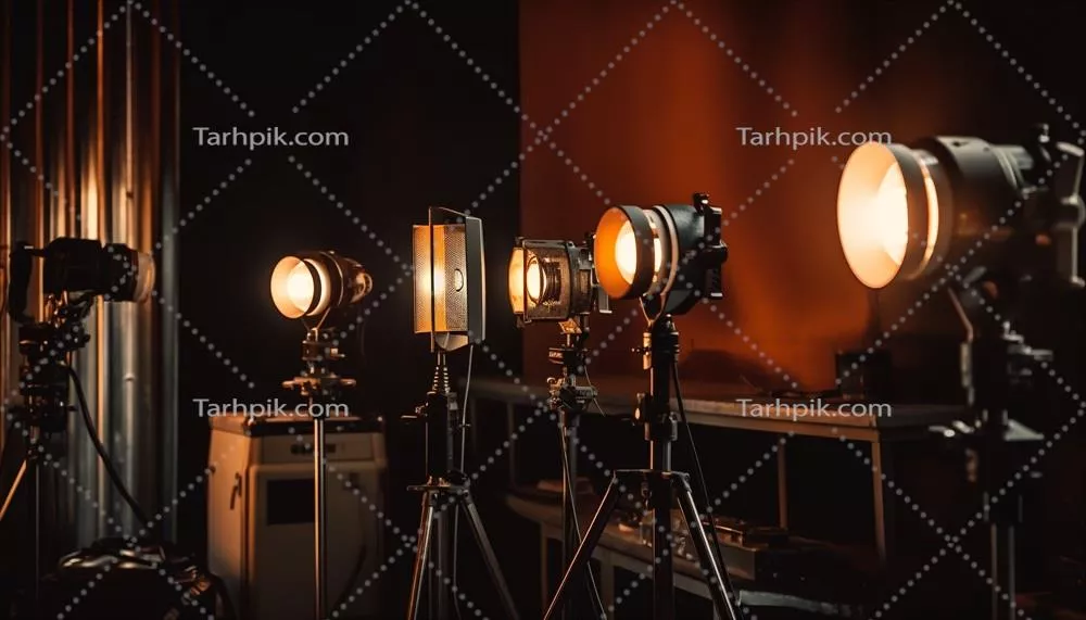 عکس نورپردازی الکتریکی صحنه مدرن برای اجرای موسیقی راک با جلوه های ویژه
