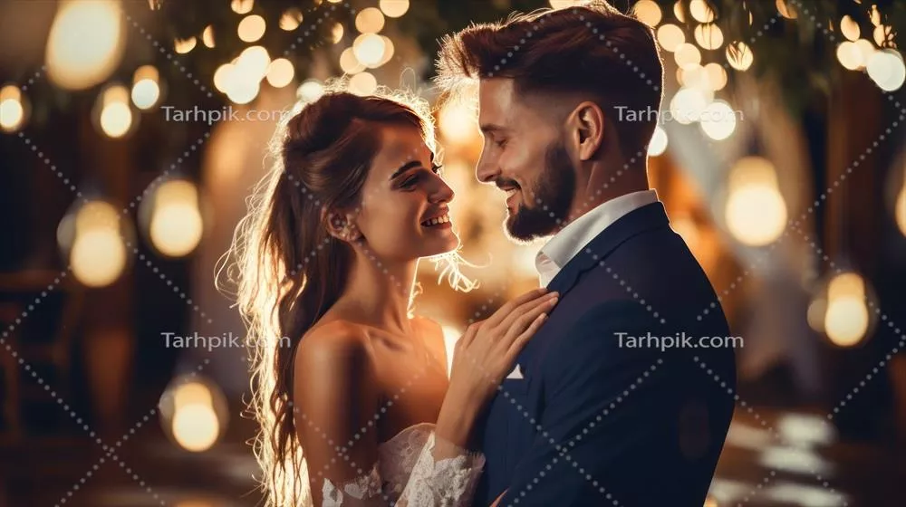 عکس زیبا از یک زوج خوشحال در روز عروسی شان