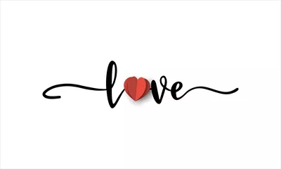 عکس طراحی دست نویس کلمات عاشقانه با قلم و رنگ های زیبا