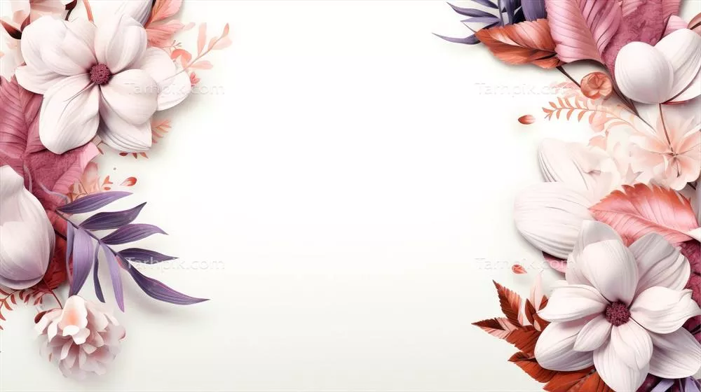 عکس قاب گلدار چند رنگ برای کارت و بنرهای عروسی و بهار با فضای خالی