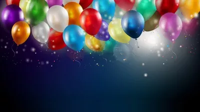 عکس تصویری زیبا از پس زمینه جشن تولد با بادکنک های رنگارنگ و طراحی خلاقانه