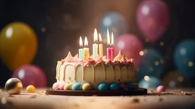 عکس تصویری زیبا از تولد با کیک و طراحی هنری جذاب