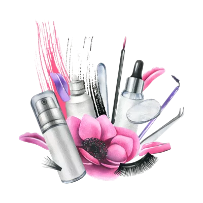 عکس دوربری ابزارها و لوازم آرایشی برای اکستنشن و لمینت مژه با طراحی زیبا