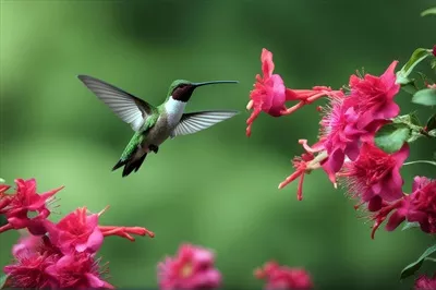 عکس پرندگان جالب و زیبا: طعمه گیری هومینگبردها در طبیعت
